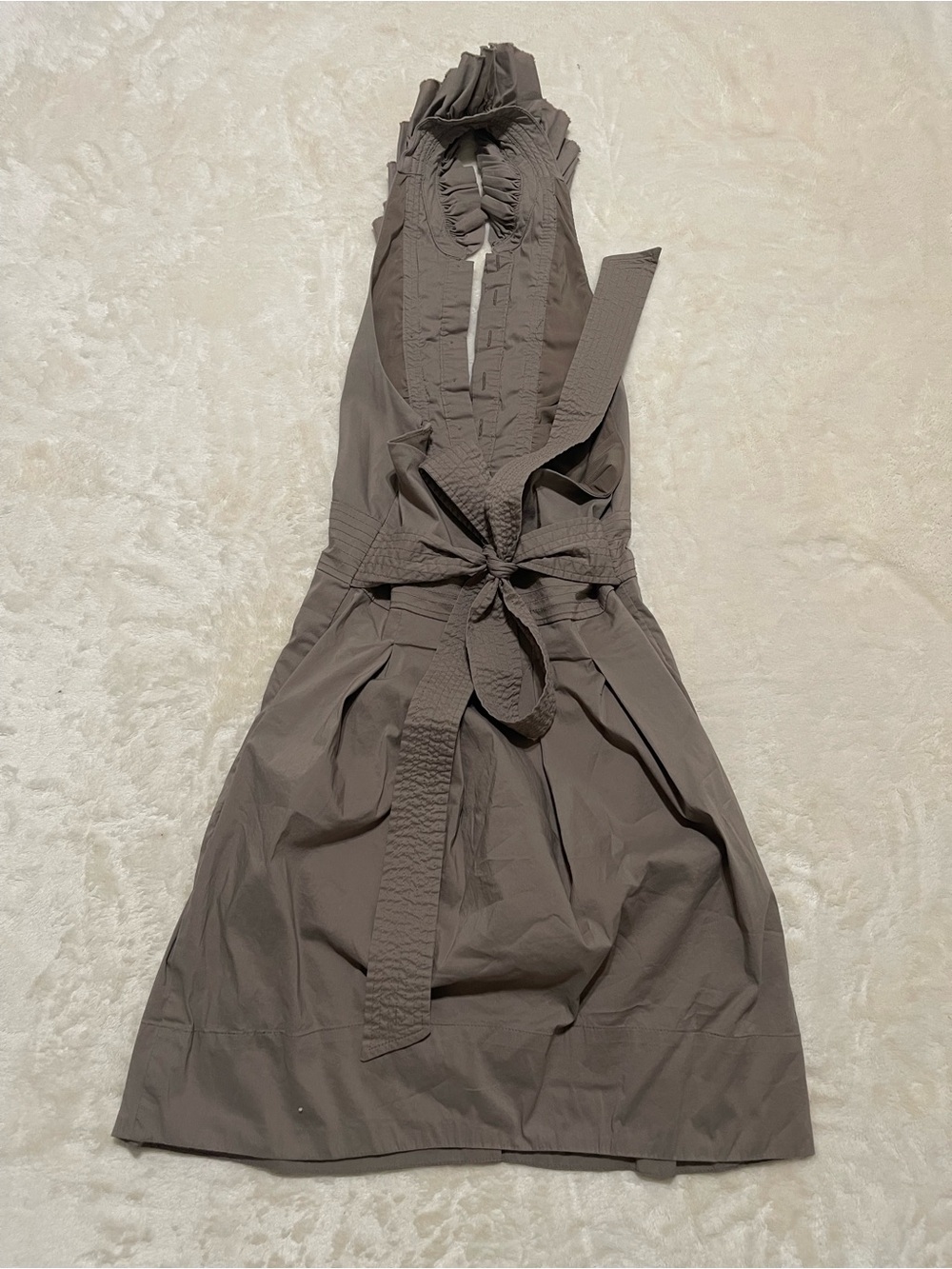 BCBGMaxAzria Taupe Ruffled Halter Midi Dress - Picture 3 of 3